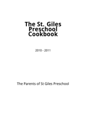 The St. Giles Preschool Cookbook