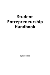 Student Entrepreneurship Handbook